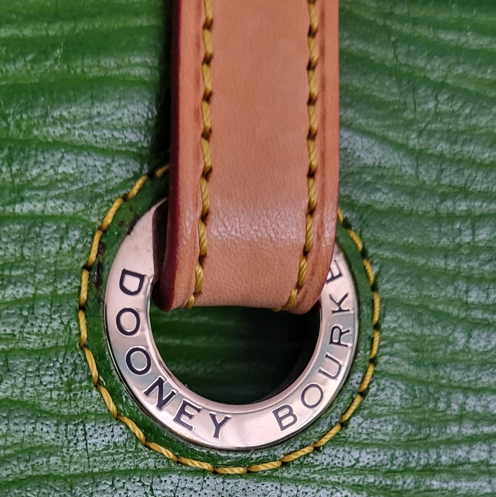 Dooney & Bourke Green Textured Leather Convertable Top Zip Shoulder Bag - Picture 14 of 15